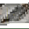 Mexen Lima sulankstoma dušo kabina 100 x 80 cm, Skaidrus, Auksinė + dušo padėklas Flat - 856-100-080-50-00-4010