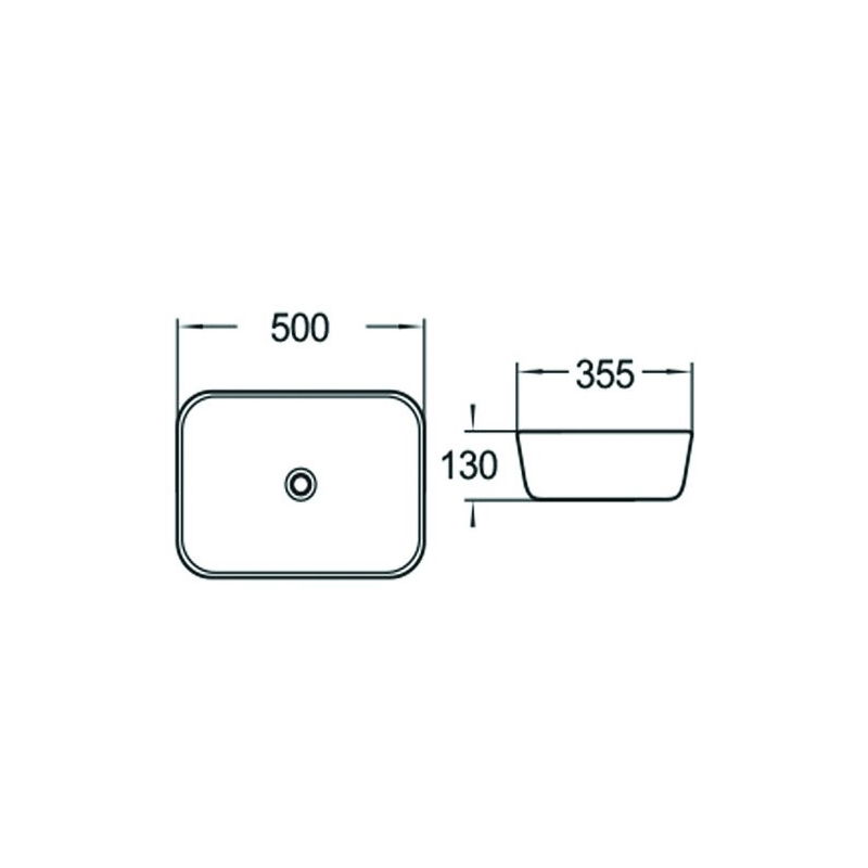 Mexen Luna stalviršio umybas 50 x 35 cm, baltas - 21635000