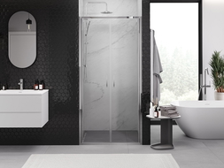 Mexen Exo dvigubos dušo durys 90 cm, skaidrios, chromas - 814-090-000-01-00