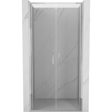 Mexen Exo-B Duo dvigubos atidaromos dušo durys 100 cm, permatomos, chromas - 814-100-000-01-00