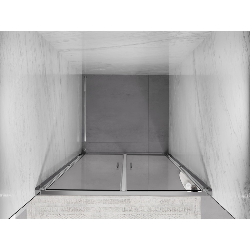 Mexen Exo-B Duo dvigubos atidaromos dušo durys 100 cm, permatomos, chromas - 814-100-000-01-00