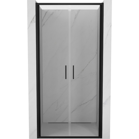 Mexen Exo-B Duo dvivėrės dušo durys 100 cm, permatomos, juodos - 814-100-000-70-00