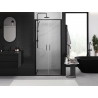 Mexen Exo-B Duo dvivėrės dušo durys 100 cm, permatomos, juodos - 814-100-000-70-00