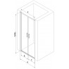 Mexen Exo-B Duo dvivėrės dušo durys 100 cm, permatomos, juodos - 814-100-000-70-00