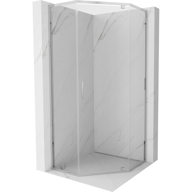 Mexen Exo-R penkiakampė dušo kabina varstoma 80 x 80 cm, skaidri, chromuota - 812-080-080-01-00