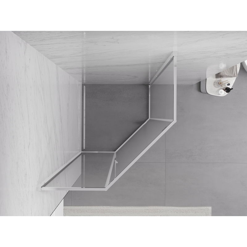 Mexen Exo penkiakampė stumdomoji dušo kabina 100 x 100 cm, skaidri, chromuota - 812-100-100-01-00