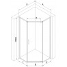 Mexen Exo-R penkiakampė dušo kabina su skliautais 100 x 100 cm, skaidri, chromuota - 812-100-100-01-00