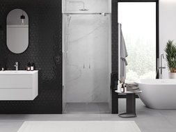 Mexen Exo dvivietės dušo durys, 90 cm, permatomos, chromuotos - 8182-090-000-01-00