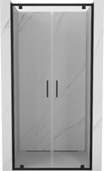 Mexen Exo-BR Duo dvivėrės stiklinės dušo durys 90 cm, skaidrios, juodos - 8182-090-000-70-00