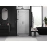Mexen Exo-BR Duo dvigubos atveriamos dušo durys 100 cm, skaidrios, juodos - 8182-100-000-70-00