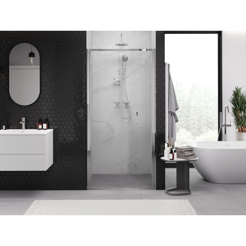 Mexen Exo sulankstomos dušo durys 70 cm, skaidrios, chromuotos - 816-070-000-01-00