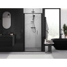 Mexen Exo-F sulankstomos dušo durys 65 cm, skaidrios, juodos - 816-065-000-70-00