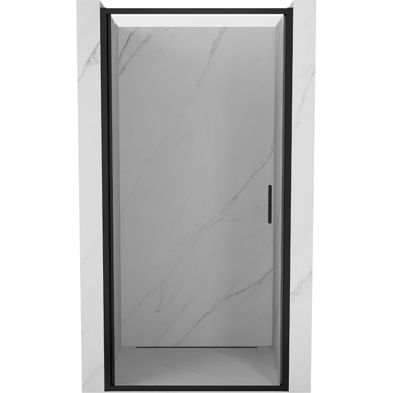 Mexen Exo-B 80 cm atidaromos dušo durys, skaidrios, juodos - 817-080-000-70-00