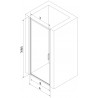 Mexen Exo-B 80 cm atidaromos dušo durys, skaidrios, juodos - 817-080-000-70-00