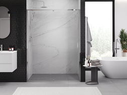 Mexen Exo atveriamos dušo durys 155 cm, skaidrios, chromuotos - 819-155-000-01-00