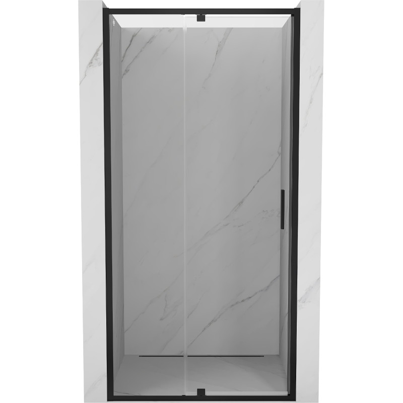 Mexen Exo-R 90 cm atidaromos dušo durys, permatomos, juodos - 819-090-000-70-00