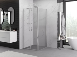 Mexen Exo-B Duo prikabinama atveriamos durys 70 x 70 cm, skaidrus, chromas - 814-070-070-01-00