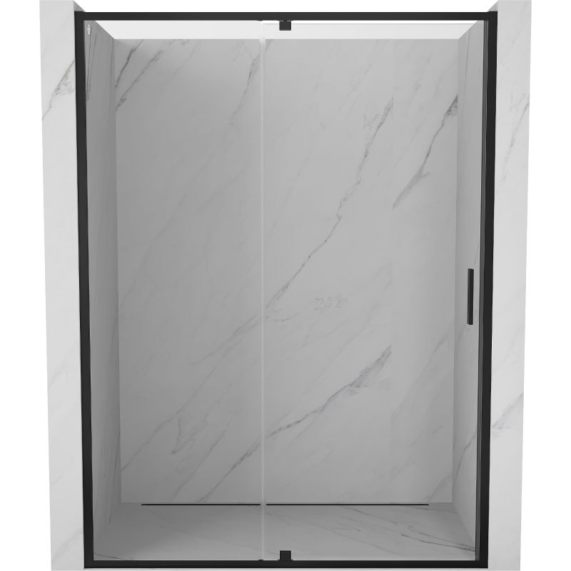 Mexen Exo sulankstomos dušo durys, 140 cm, permatomos, juodos - 819-140-000-70-00