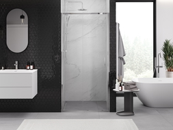 Mexen Exo stumdomos dušo durys 120 cm, permatomos, chromas - 8151-120-000-01-00