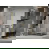 Mexen Lima sulankstoma dušo kabina 80 x 80 cm, skaidri, auksinė + Flat padėklas, juodas - 856-080-080-50-00-4070G