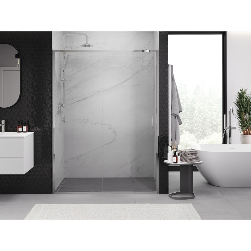 Mexen Exo-S stumdomos dušo durys 140 cm, permatomos, chromas - 8151-140-000-01-00