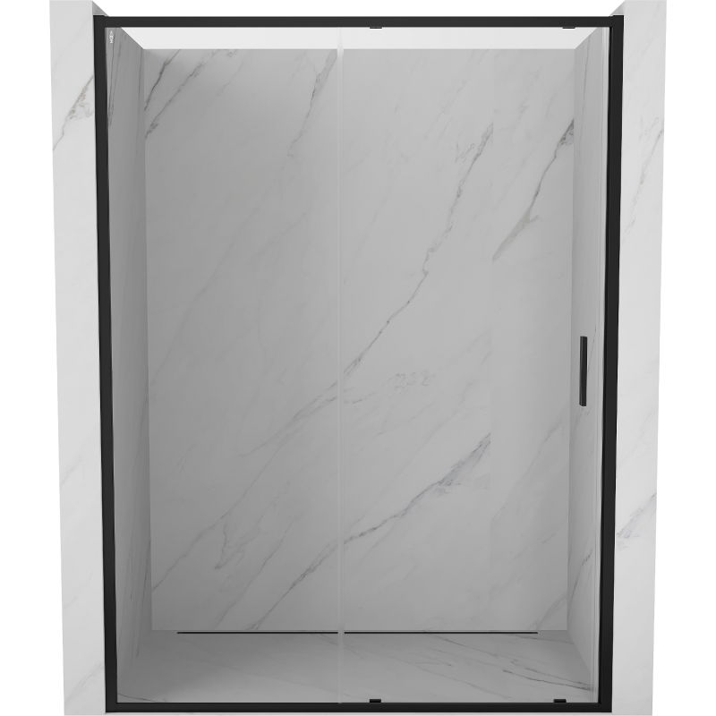 Mexen Exo stumdomos dušo durys 130 cm, skaidrios, juodos - 8151-130-000-70-00