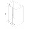 Mexen Exo-S stumdomos dušo durys 150 cm, permatomos, juodos - 8151-150-000-70-00