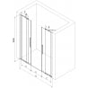 Mexen Velar Duo stumdomos dušo durys 180 cm, Skaidrus, Rožinio aukso - 871-180-000-02-60