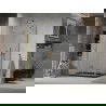 Mexen Lima sulankstoma dušo kabina 100 x 80 cm, Skaidrus, Auksinė + dušo padėklas Flat, Juoda - 856-100-080-50-00-4070G