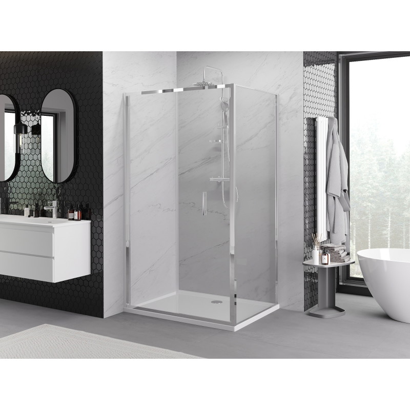 Mexen Exo-F sulankstoma dušo kabina 95 x 75 cm, skaidri, chromas - 816-095-075-01-00