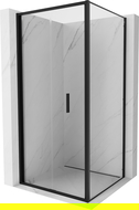 Mexen Exo sulankstoma dušo kabina 80 x 80 cm, skaidri, juoda - 816-080-080-70-00