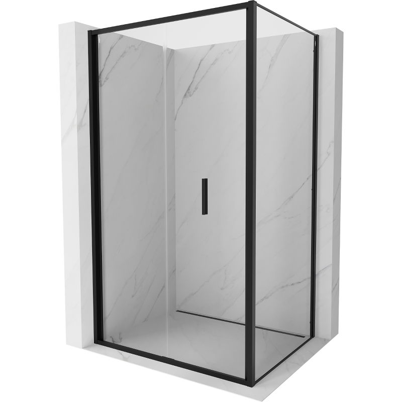 Mexen Exo sulankstomas dušo kabinas 80 x 70 cm, skaidrus, juodas - 816-080-070-70-00