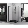 Mexen Exo-F sulankstoma dušo kabina 80 x 75 cm, skaidri, juoda - 816-080-075-70-00