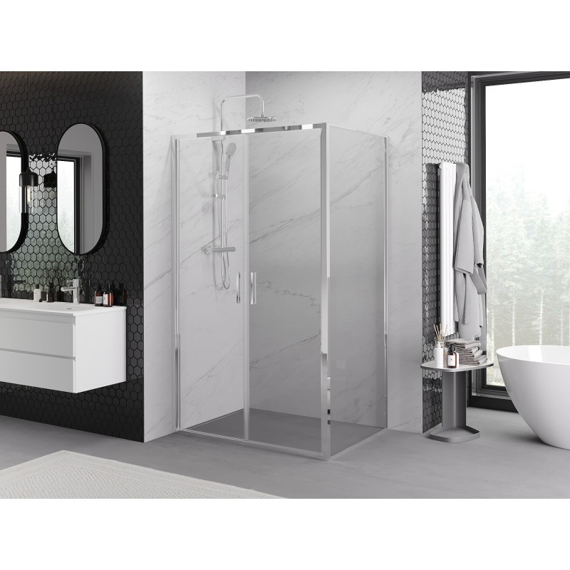 Mexen Exo-B Duo vartoma dušo kabina 100 x 80 cm, permat, chromas - 814-100-080-01-00
