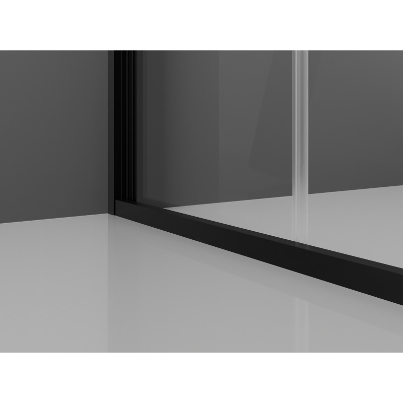 Mexen Exo-F sulankstomos dušo durys 65 cm, skaidrios, juodos - 816-065-000-70-00