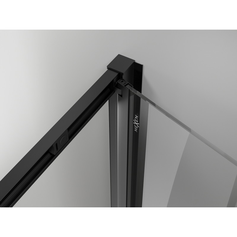Mexen Exo-F sulankstomos dušo durys 70 cm, skaidrios, juodos - 816-070-000-70-00