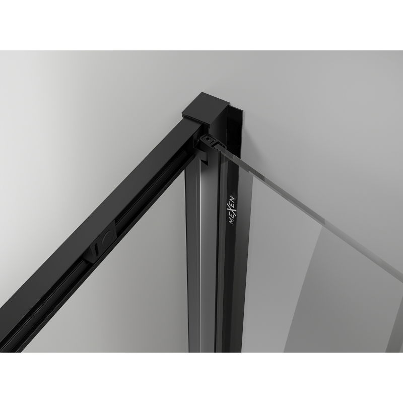 Mexen Exo sulankstomos dušo durys 80 cm, permatomos, juodos - 816-080-000-70-00