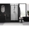Mexen Exo-F sulankstomos dušo durys 95 cm, skaidrios, juodos - 816-095-000-70-00