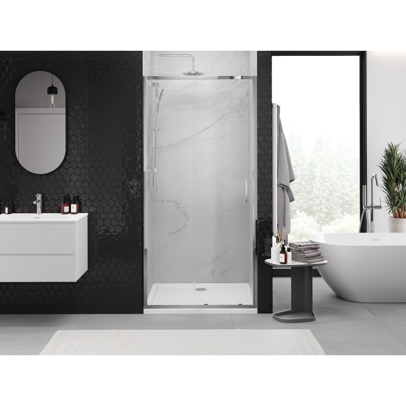 Mexen Exo-S stumdomos dušo durys 115 cm, permatomos, chromas - 8151-115-000-01-00