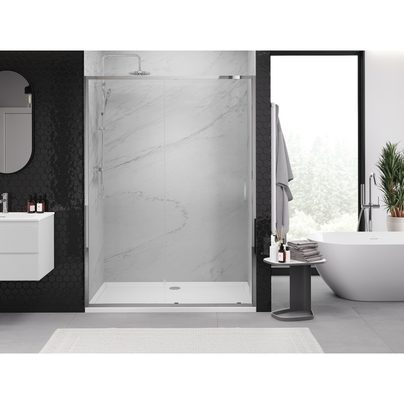 Mexen Exo-S stumdomos dušo durys 140 cm, permatomos, chromas - 8151-140-000-01-00