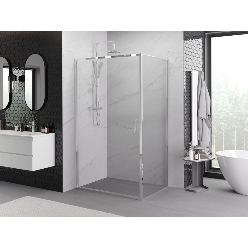 Mexen Exo-B 90 x 100 cm varstoma dušo kabina, skaidri, chromuota - 817-090-100-01-00