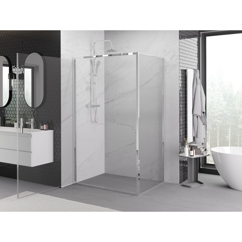 Mexen Exo-B atsidarianti dušo kabina 95 x 100 cm, skaidri, chromuota - 817-095-100-01-00