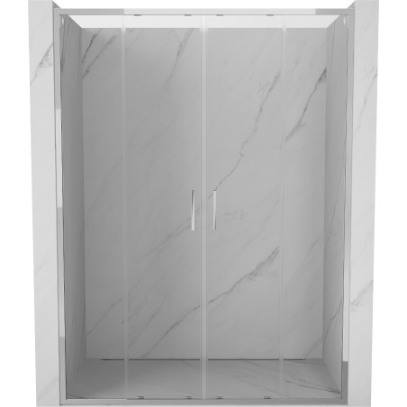 Mexen Exo-S Duo dvigubos stumdomos dušo durys 160 cm, skaidrios, chromas - 8152-160-000-01-00