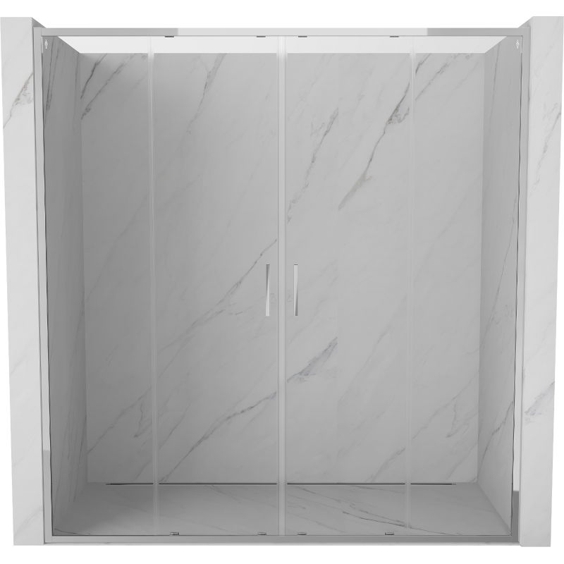 Mexen Exo dvigubos stumdomos dušo durys 180 cm, skaidrios, chromuotos - 8152-180-000-01-00