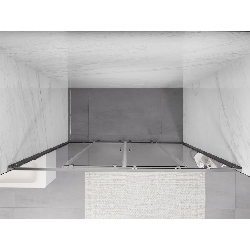 Mexen Exo dvigubos stumdomos dušo durys 190 cm, permatomos, chromas - 8152-190-000-01-00