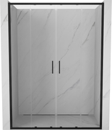 Mexen Exo-S Duo dvigubos slankiojančios dušo durys 140 cm, permatomos, juodos - 8152-140-000-70-00