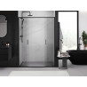 Mexen Exo-S Duo dvigubos slankiojančios dušo durys 140 cm, permatomos, juodos - 8152-140-000-70-00