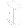 Mexen Exo-S Duo dvivietės stumdomos dušo durys, 160 cm, skaidrios, juodos - 8152-160-000-70-00