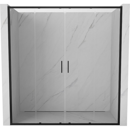 Mexen Exo-S Duo dvivietės slankiosios dušo durys 170 cm, skaidrios, juodos - 8152-170-000-70-00