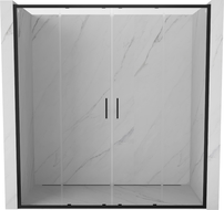 Mexen Exo dvigubos stumdomos dušo durys 180 cm, skaidrios, juodos - 8152-180-000-70-00